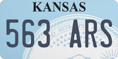 KS license plate 563ARS