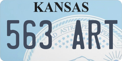 KS license plate 563ART