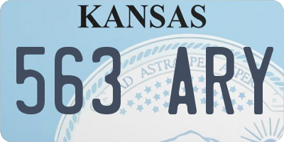KS license plate 563ARY