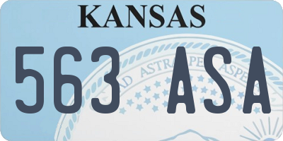 KS license plate 563ASA