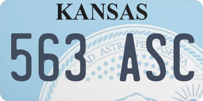 KS license plate 563ASC