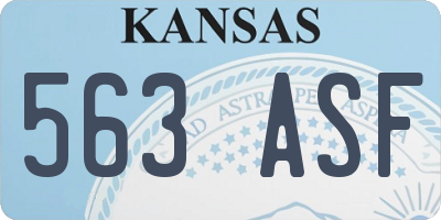 KS license plate 563ASF