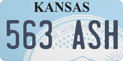 KS license plate 563ASH