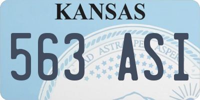 KS license plate 563ASI