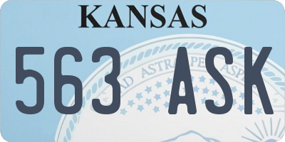 KS license plate 563ASK