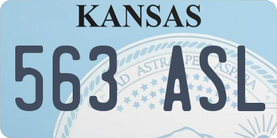 KS license plate 563ASL