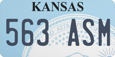 KS license plate 563ASM