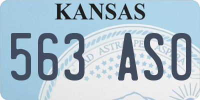KS license plate 563ASO