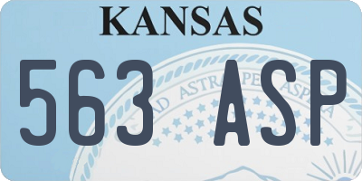 KS license plate 563ASP