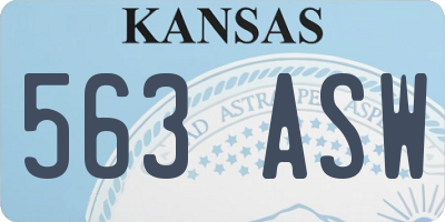 KS license plate 563ASW