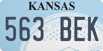 KS license plate 563BEK