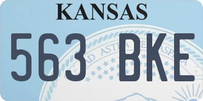 KS license plate 563BKE