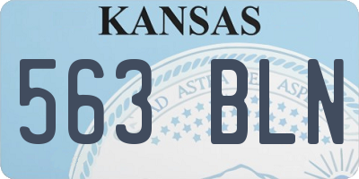 KS license plate 563BLN