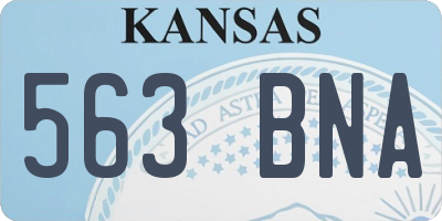 KS license plate 563BNA
