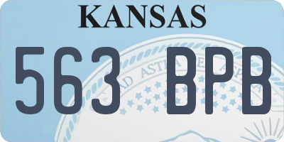 KS license plate 563BPB