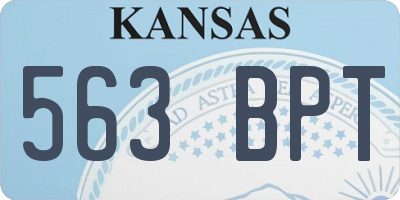 KS license plate 563BPT