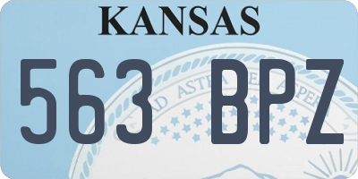 KS license plate 563BPZ