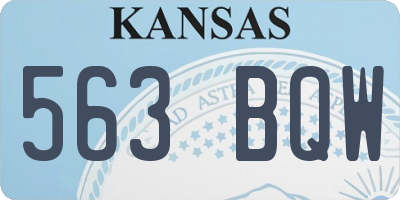 KS license plate 563BQW
