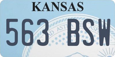 KS license plate 563BSW