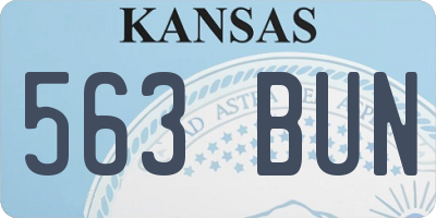 KS license plate 563BUN