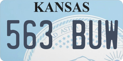 KS license plate 563BUW