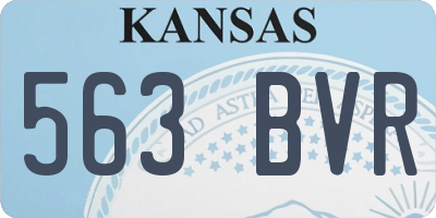 KS license plate 563BVR