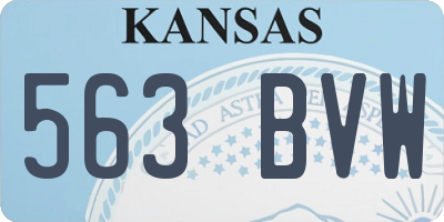 KS license plate 563BVW