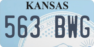 KS license plate 563BWG