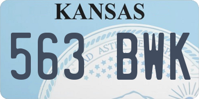KS license plate 563BWK
