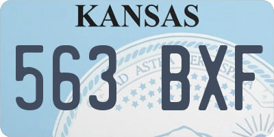 KS license plate 563BXF