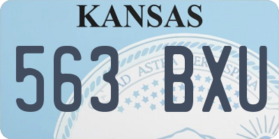 KS license plate 563BXU
