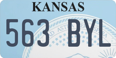KS license plate 563BYL