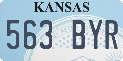 KS license plate 563BYR