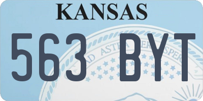 KS license plate 563BYT