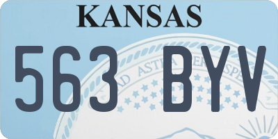 KS license plate 563BYV