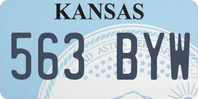 KS license plate 563BYW