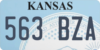 KS license plate 563BZA
