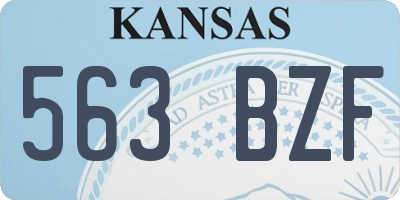 KS license plate 563BZF