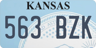 KS license plate 563BZK