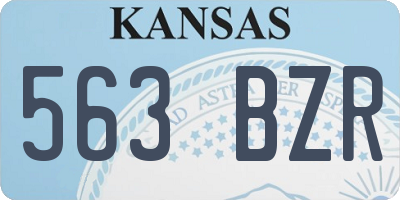 KS license plate 563BZR
