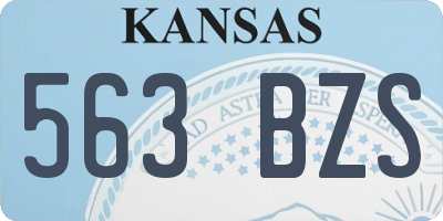 KS license plate 563BZS