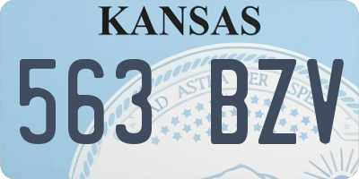 KS license plate 563BZV