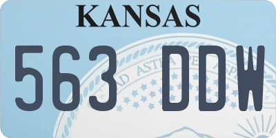 KS license plate 563DDW