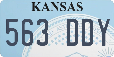 KS license plate 563DDY