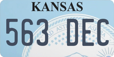 KS license plate 563DEC