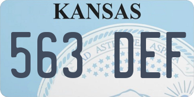 KS license plate 563DEF