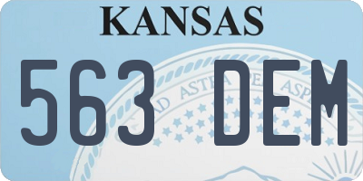 KS license plate 563DEM