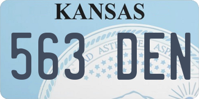 KS license plate 563DEN