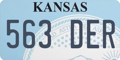 KS license plate 563DER