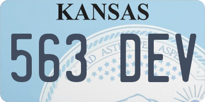 KS license plate 563DEV